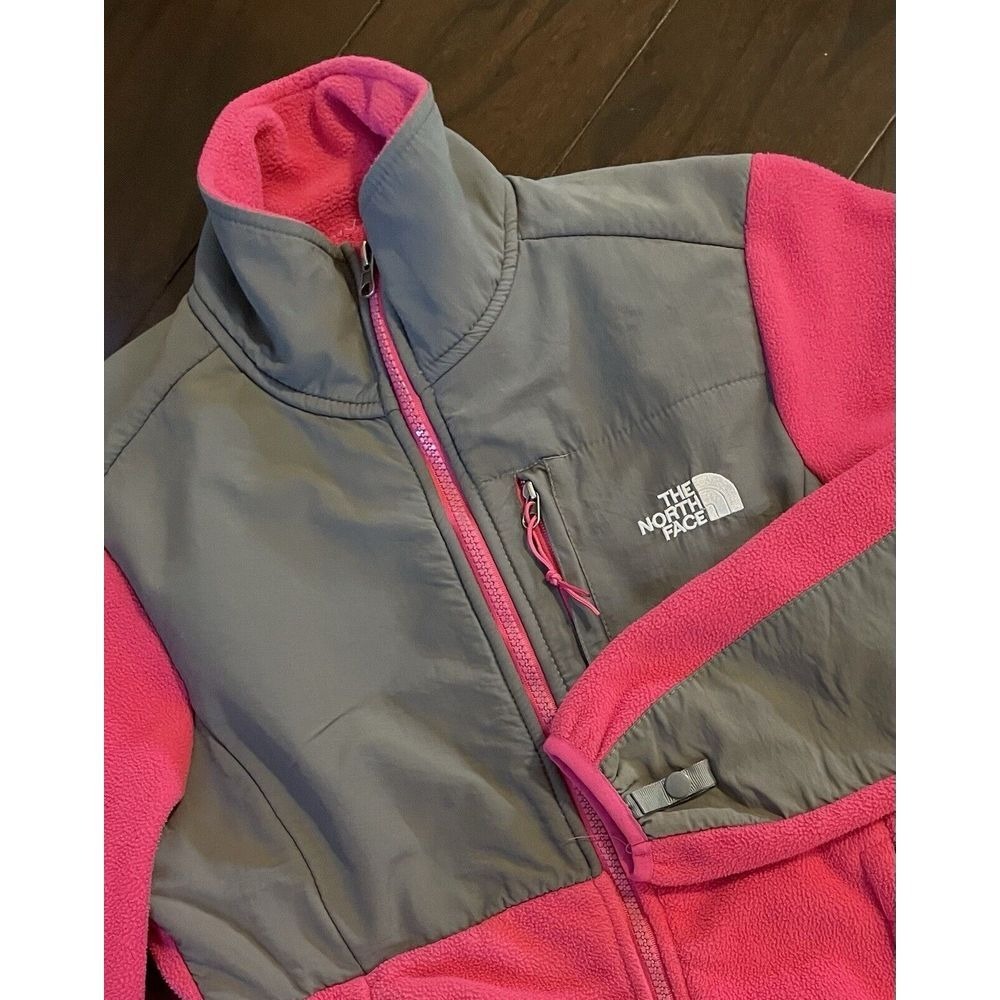 The North Face Denali Fleece Jacket Women Sm Pink Grey Full Zip Retro Outdoorsy